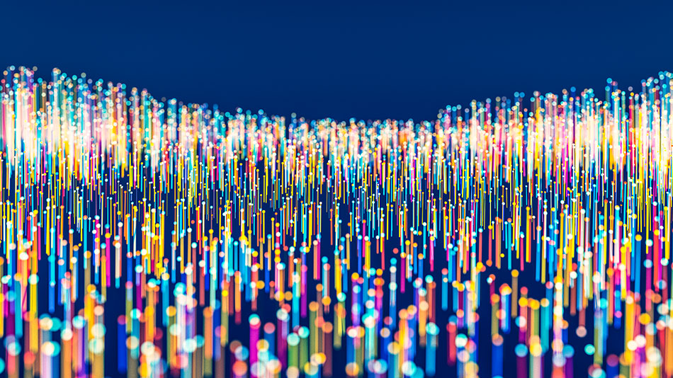 Thousands of lighted multicolor fiber optics